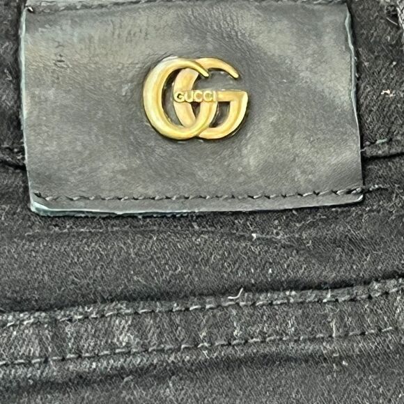 Denim Black Women’s Mini Skort Small Jean Distressed Goth Rock skirt - Picture 8 of 13